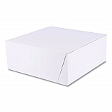 White One-Piece Non-Window Bakery Boxes, Standard, 10 x 10 x 4, White, Paper, 100/Bundle (1573)