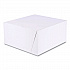 White One-Piece Non-Window Bakery Boxes, Standard, 10 x 10 x 5, White/Brown, Paper, 100/Bundle (1576)