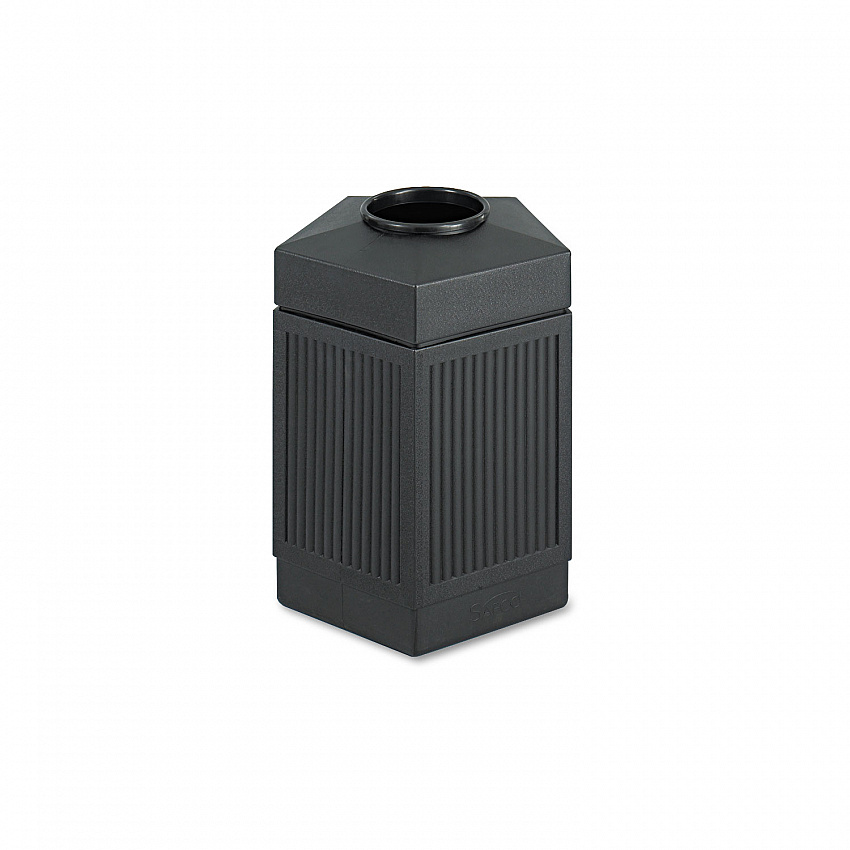 Canmeleon Indoor/Outdoor Pentagon Receptacle, 45 gal, Polyethylene, Black (9486BL)