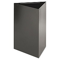 Trifecta Waste Receptacle, 26" High Base, 15 gal, Steel, Black (9550BL)