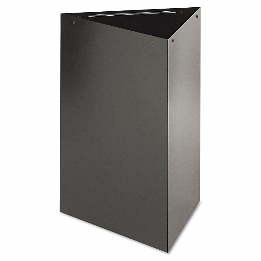 Trifecta Waste Receptacle, 38" High Base, Steel, Black (9553BL)