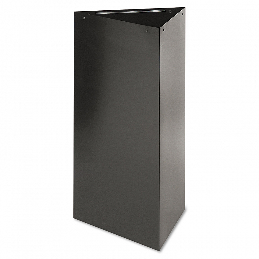 Trifecta Waste Receptacle, 34" High Base, 19 gal, Steel, Black (9552BL)