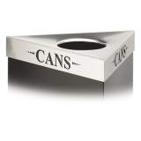 Safco TRIFECTA WASTE RECEPTACLE LID, LASER CUT "CANS" INSCRIPTION, 20W X 20D X 3H, STAINLESS STEEL (9560CZ)