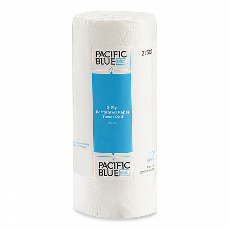 Pacific Blue Select Two-Ply Perforated Paper Kitchen Roll Towels, 2-Ply, 11 x 8.88, White, 100/Roll (27300RL)