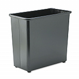 Square and Rectangular Wastebasket, 27.5 qt, Steel, Black (9616BL)