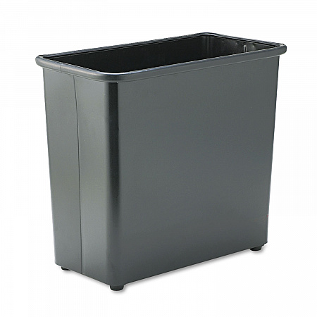 Square and Rectangular Wastebasket, 27.5 qt, Steel, Black (9616BL)