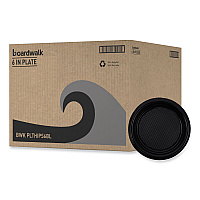 Hi-Impact Plastic Dinnerware, Plate, 6" dia, Black, 1,000/Carton (PLTHIPS6BL)