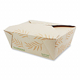 No Tree Folded Takeout Containers, 46 oz, 5.5 x 6.9 x 2.5, Natural, Sugarcane, 300/Carton (TONT8)