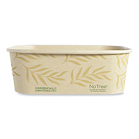 No Tree Rectangular Containers, 24 oz, 4.7 x 6.8 x 2.3, Natural, Sugarcane, 300/Carton (CTNT24)