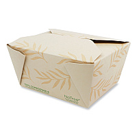 No Tree Folded Takeout Containers, 26 oz, 4.2 x 5.2 x 2.5, Natural, Sugarcane, 450/Carton (TONT1)