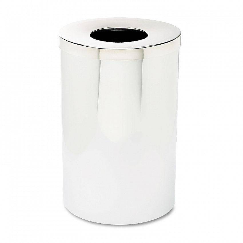 Reflections Receptacles, 35 gal, Steel, Chrome (9695)