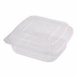 PLA Hinged Clamshells, 46 oz, 8.3 x 8.6 x 3.1, Clear, Plastic, 300/Carton (KLCS8N)