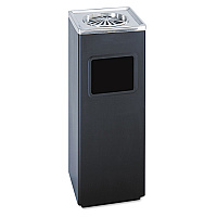 Square Ash 'N' Trash Sandless Urn, 3 gal, Stainless Steel, Black (9696BL)