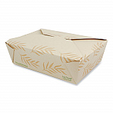 No Tree Folded Takeout Containers, 65 oz, 6.25 x 8.7 x 2.5, Natural, Sugarcane, 200/Carton (TONT3)