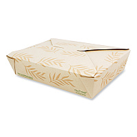 No Tree Folded Takeout Containers, 50 oz, 6.2 x 8.5 x 1.85, Natural, Sugarcane, 200/Carton (TONT2)