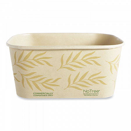 No Tree Rectangular Containers, 32 oz, 4.7 x 6.8 x 3, Natural, Sugarcane, 300/Carton (CTNT32)