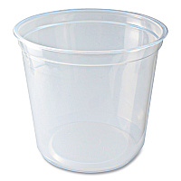 Microwavable Deli Containers, 24 oz, 4.6" Diameter x 4.1" h, Clear, Plastic, 500/Carton (PK24TC)