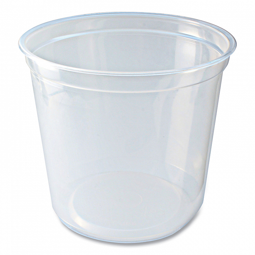 Microwavable Deli Containers, 24 oz, 4.6" Diameter x 4.1" h, Clear, Plastic, 500/Carton (PK24TC)