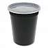 Newspring DELItainer Microwavable Container, 32 oz, 4.55 x 4.55 x 5.55, Black/Clear, Plastic, 240/Carton (YSD2532B)