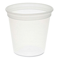 Newspring DELItainer Microwavable Container, 24 oz, 4.7 x 4.7 x 4.4, Clear, Plastic, 480/Carton (YL5024)
