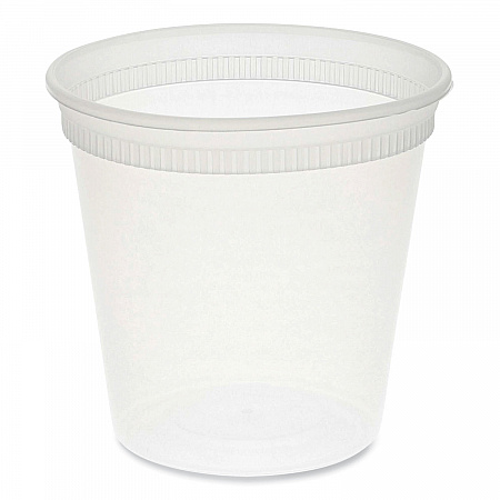 Newspring DELItainer Microwavable Container, 24 oz, 4.7 x 4.7 x 4.4, Clear, Plastic, 480/Carton (YL5024)
