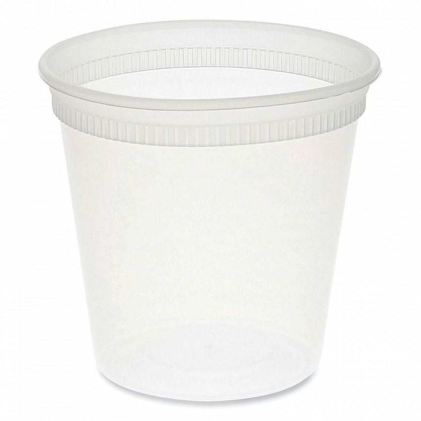 Newspring DELItainer Microwavable Container, 24 oz, 4.7 x 4.7 x 4.4, Clear, Plastic, 480/Carton (YL5024)