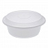 Newspring VERSAtainer Microwavable Containers, Round, 32 oz, 7 x 7 x 2.8, White/Clear, Plastic, 150/Carton (NC729)