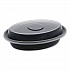 Newspring VERSAtainer Microwavable Containers, Oval, 6 oz, 5.7 x 4 x 1.5, Black/Clear, Plastic, 150/Carton (OC06B)