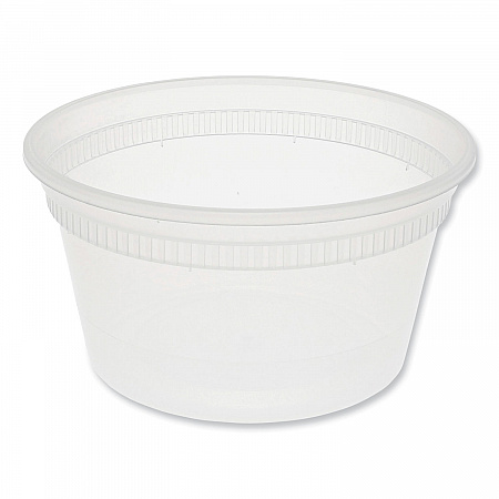 Newspring DELItainer Microwavable Container, 12 oz, 4.6 x 4.6 x 2.5, Clear, Plastic, 480/Carton (L5012Y)