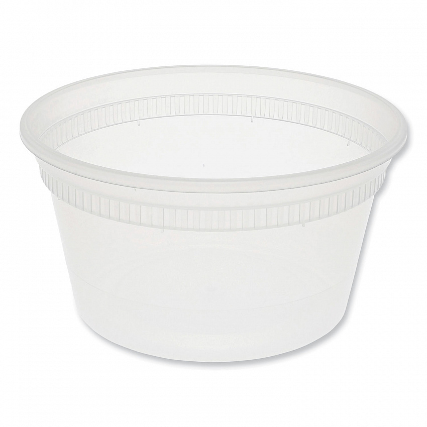 Newspring DELItainer Microwavable Container, 12 oz, 4.6 x 4.6 x 2.5, Clear, Plastic, 480/Carton (L5012Y)