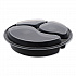 Newspring VERSAtainer Microwavable Containers, Round, 3 Compartment, 39 oz, 9.5 x 9.5 x 2.3, Black/Clear, Plastic, 150/Carton (NC9388B)