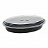 Newspring VERSAtainer Microwavable Containers, Oval, 24 oz, 9.1 x 6.7 x 1.45, Black/Clear, Plastic, 150/Carton (OC24B)
