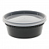 Newspring DELItainer Microwavable Container, 8 oz, 4.7 x 4.7 x 1.8, Black/Clear, Plastic, 240/Carton (YL2508B)