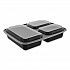Newspring DELItainer Microwavable Container, 32 oz, 7.57 x 9.9 x 2.1, Black/Clear, Plastic, 150/Carton (NC333B)