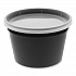 Newspring DELItainer Microwavable Container, 16 oz, 4.7 x 4.7 x 3.1, Black/Clear, Plastic, 240/Carton (YSD2516B)