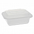 Newspring VERSAtainer Microwavable Containers, Rectangular, 12 oz, 5.8 x 4.6 x 2.3, White/Clear, Plastic, 150/Carton (NC818)