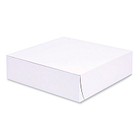 Bakery Boxes, Standard, 9 x 9 x 2.5, White, Paper, 250/Carton (1553)