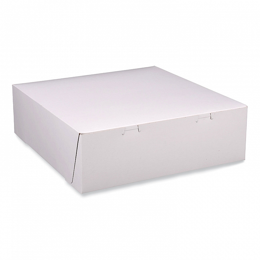 Bakery Boxes, Standard, 12 x 12 x 4, White, Paper, 100/Carton (1585)