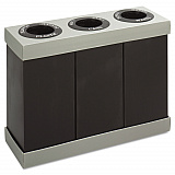 At-Your-Disposal Recycling Center, Three 84 gal Bins, Polyethylene, Black (9798BL)