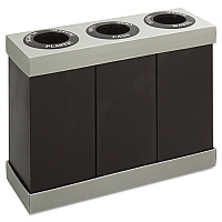 At-Your-Disposal Recycling Center, Three 84 gal Bins, Polyethylene, Black (9798BL)