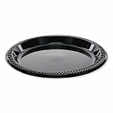 Meadoware Impact Plastic Dinnerware, Plate, 8.9" dia, Black, 400/Carton (YMI9E)