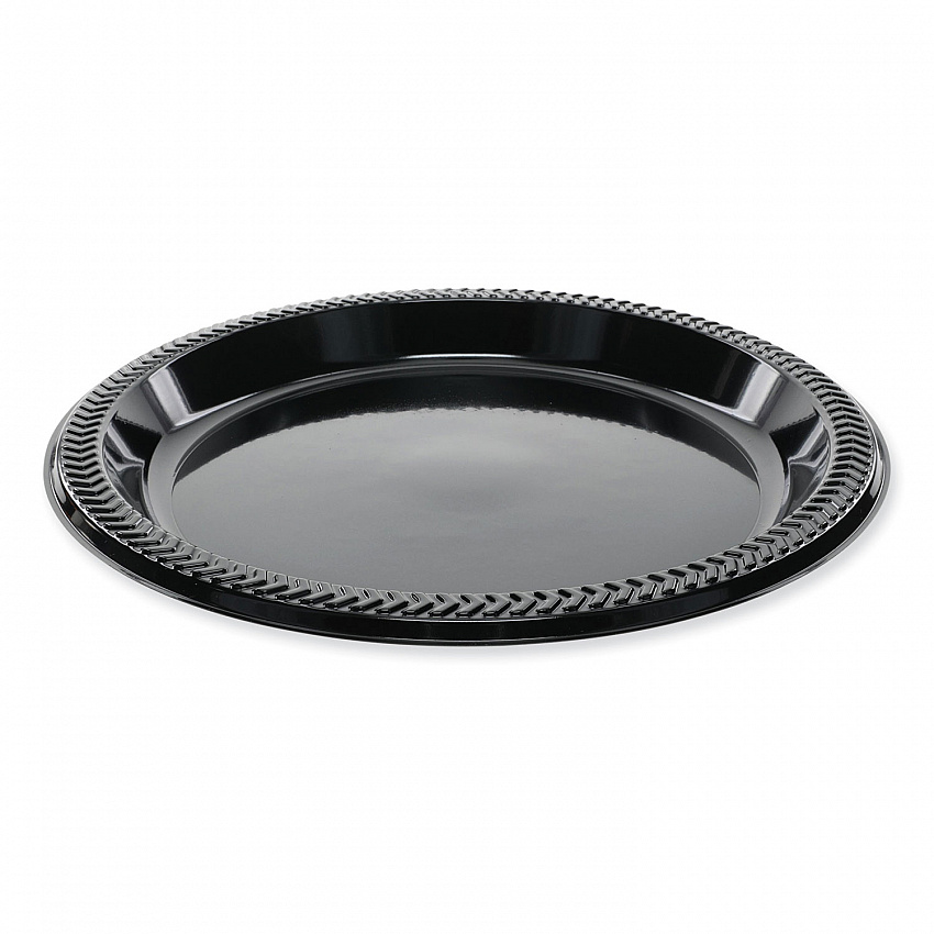 Meadoware Impact Plastic Dinnerware, Plate, 8.9" dia, Black, 400/Carton (YMI9E)