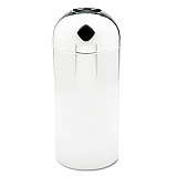 Dome Top Receptacle with Open Top, 15 gal, Steel, Chrome (9875)