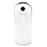 Dome Top Receptacle with Open Top, 15 gal, Steel, Chrome (9875)