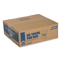 Thank You Bags, Thank You - Have a Nice Day Labeling, Cut-Out Handles, 11.5" x 6.5" x 21", White/Red, 1,000/Carton (RPTYB6)