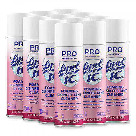 Foaming Disinfectant Cleaner, Fresh Scent, 24 oz Aerosol Spray, 12/Carton (95524CT)