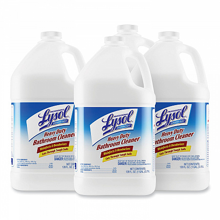 Disinfectant Heavy-Duty Bathroom Cleaner Concentrate, Fresh Lime Scent, 1 gal Bottle, 4/Carton (94201CT)