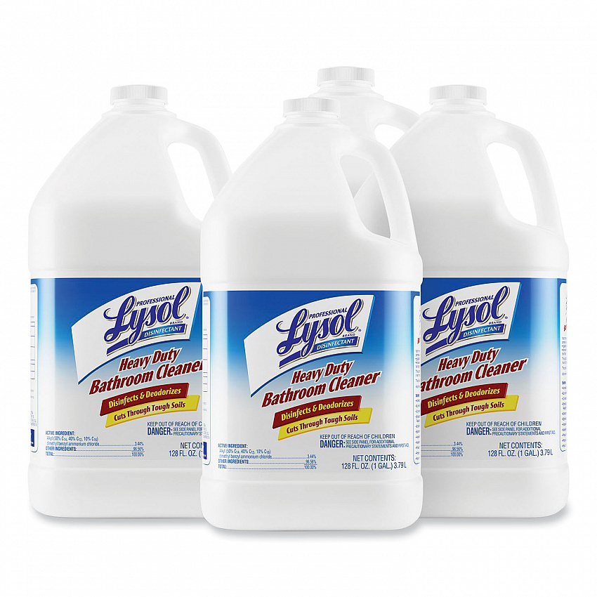 Disinfectant Heavy-Duty Bathroom Cleaner Concentrate, Fresh Lime Scent, 1 gal Bottle, 4/Carton (94201CT)