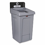 Slim Jim Recycling Station 1-Stream, Landfill Recycling Station, 33 gal, Resin, Gray (2171554)