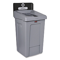 Slim Jim Recycling Station 1-Stream, Landfill Recycling Station, 33 gal, Resin, Gray (2171554)